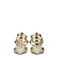 Beige Leather Stiletto Heel Sandals
