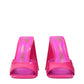 Pink Leather Platform Sandals