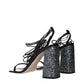 Black Leather Platform Sandals