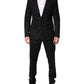 Black Jacquard Single Breasted 2 Piece Suit
