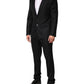 Black Jacquard Single Breasted 2 Piece Suit