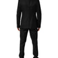 Black Jacquard Single Breasted 2 Piece Suit
