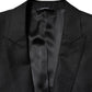 Black Jacquard Single Breasted 2 Piece Suit