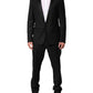 Black Wool Men Single Breasted 2 Piece Suit