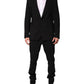 Black Cotton Single Breasted 2 Piece Suit