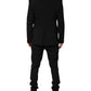 Black Cotton Single Breasted 2 Piece Suit
