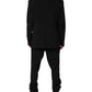 Black Cotton Single Breasted 2 Piece Suit
