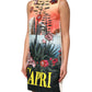 Multicolor Crystal Embellished A-line Mini Dress