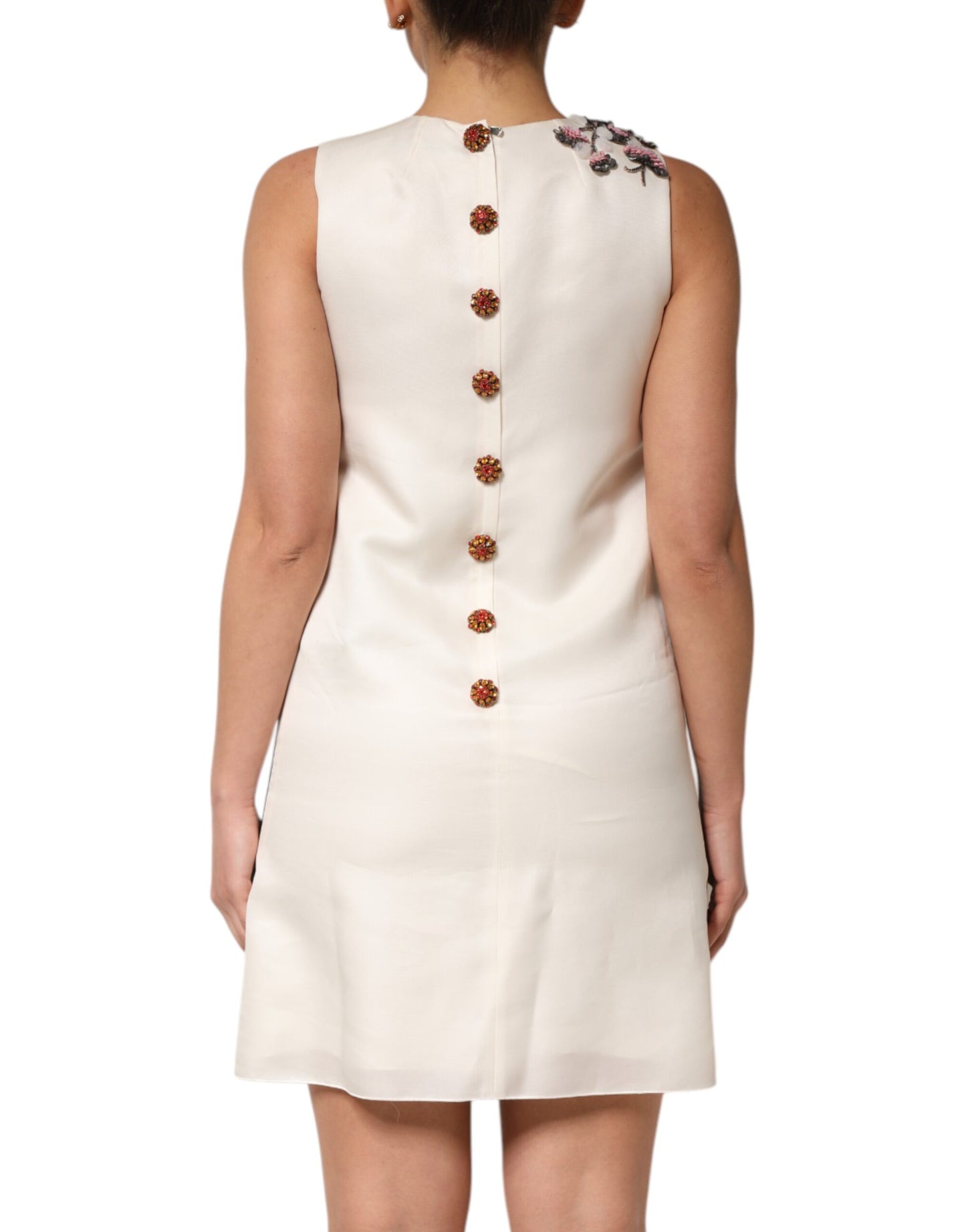 Multicolor Crystal Embellished A-line Mini Dress