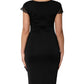 Black Bodycon Short Sleeves Dress