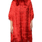 Red Silk Tiers Fringe Shift Knee Length Dress