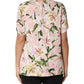 Pink Lily Printed Round Neck Blouse Top