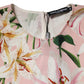 Pink Lily Printed Round Neck Blouse Top