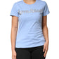 Blue Love Story Sequined Embellished Short Sleeves T-shirt