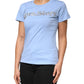Blue Love Story Sequined Embellished Short Sleeves T-shirt