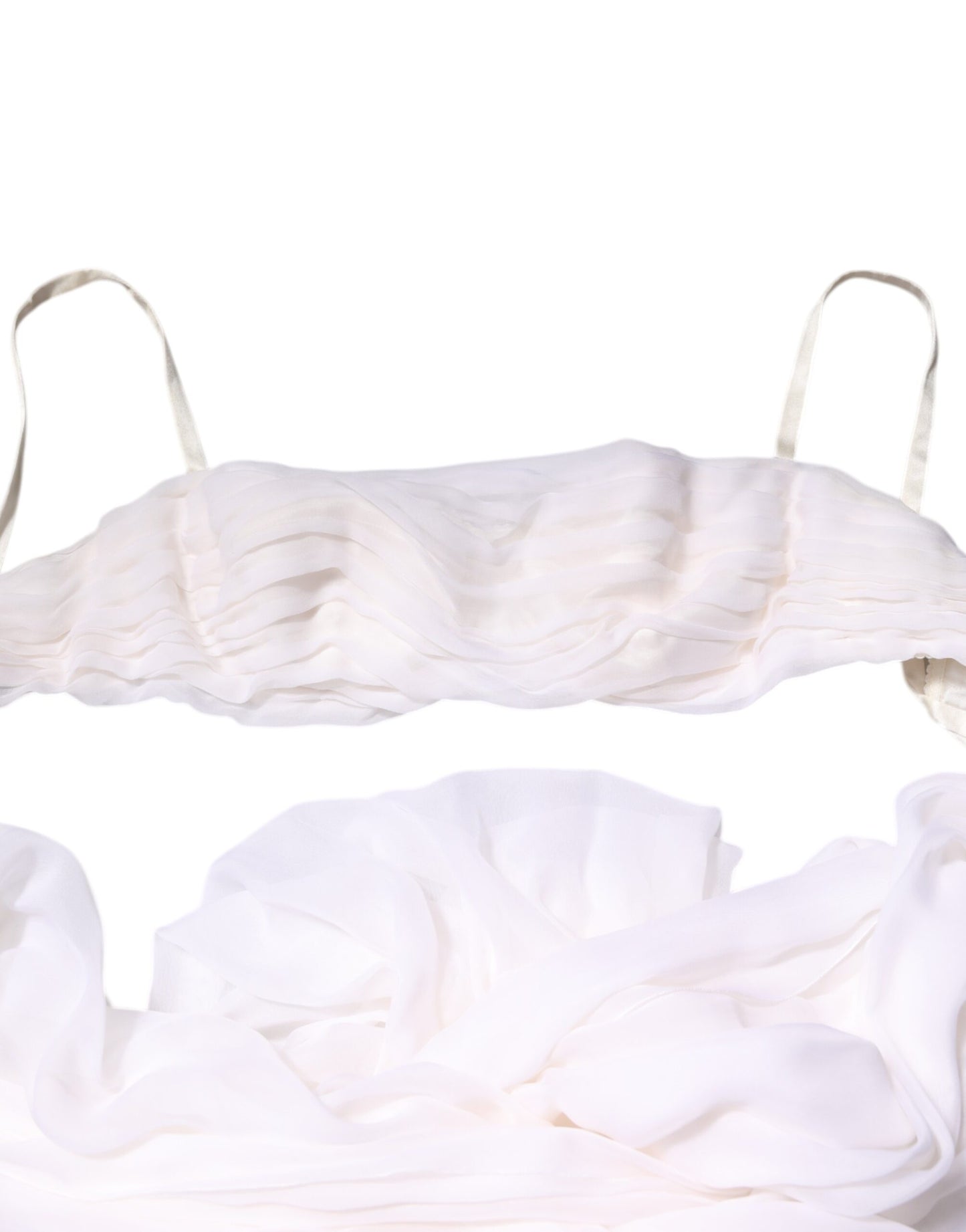 White Bustier Corset Cropped Chiffon Top