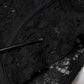 Black Strapless Floral Lace Bustier Cropped Top