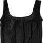 Black Nylon Sleeveless Round Neck Tank Top