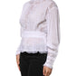 White Cotton Floral Lace Long Sleeves Top