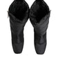 Black Padded Mid Calf Logo Heel Boots Shoes