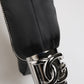 Black Padded Mid Calf Logo Heel Boots Shoes