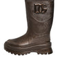 Metallic Brown Pull On Rain Boots Shoes