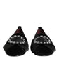 Black VATICANO Crystal Ribbon Slip On Shoes