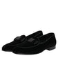 Black Velvet Loafers Formal Men Dress Shoes