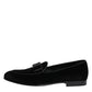 Black Velvet Loafers Formal Men Dress Shoes