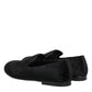 Black Jacquard Loafers Formal Men Dress Shoes
