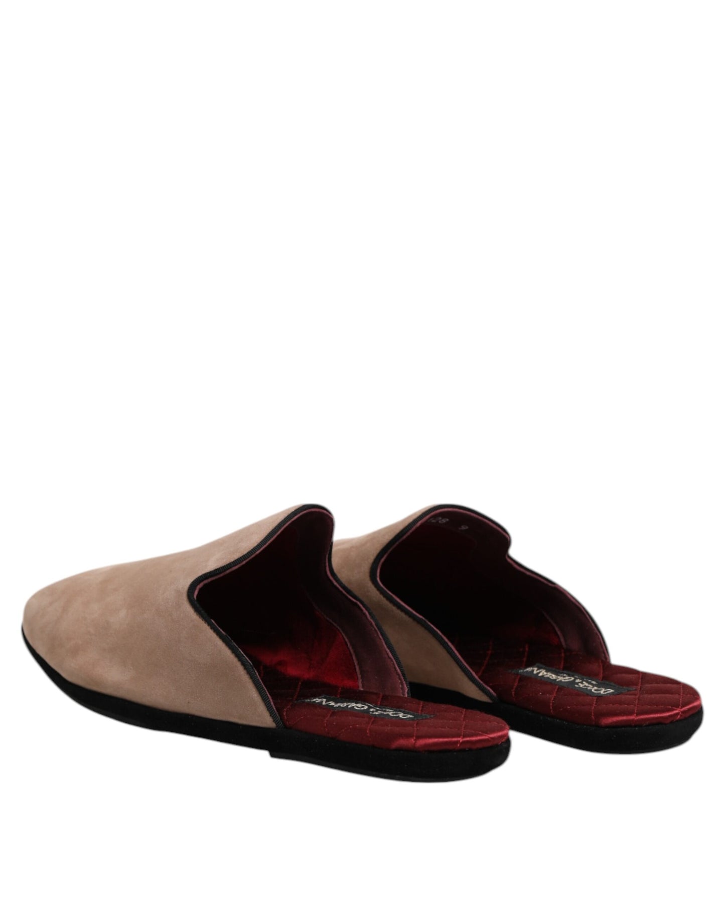 Beige Suede Leather Slides Flat Slipper Shoes