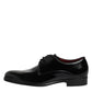 Black Leather Lace Up Men Derby Formal Shoes