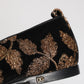 Black Floral Embroidery Men Loafers Shoes