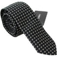 Elegant Black Patterned Silk Neck Tie