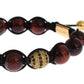 Radiant Red Tiger Eye & CZ Gold Bracelet