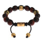 Radiant Red Tiger Eye & CZ Gold Bracelet