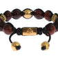 Radiant Red Tiger Eye & CZ Gold Bracelet