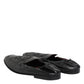Black Leather Slip On Men Flat Loafers Shoes