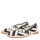 Black White Stripes Flat Espadrille Shoes