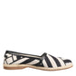 Black White Stripes Flat Espadrille Shoes