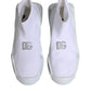 White Silver Slip On Wave Socks Sneakers Shoes