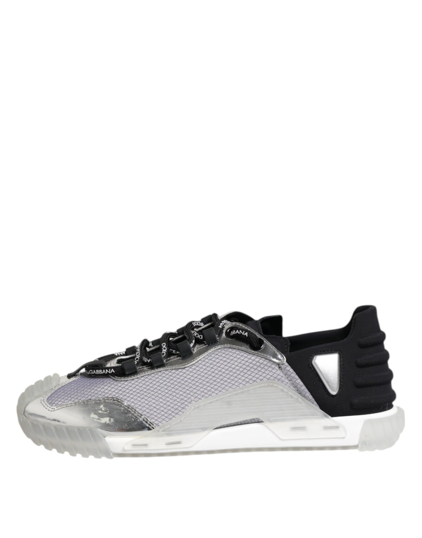 Silver Black Nylon NS1 Low Top Men Sneakers Shoes