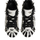 Black White Studded Low Top Sneakers Shoes