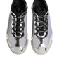 Silver Black Nylon NS1 Low Top Sneakers Shoes