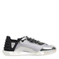 Silver Black Nylon NS1 Low Top Sneakers Shoes