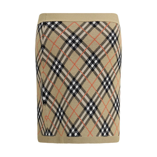 Beige Wool Mini Skirt
