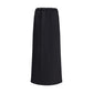 Black Cotton Midi Skirt