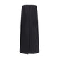 Black Cotton Midi Skirt