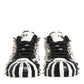 Black White Studded Low Top Sneakers Shoes