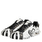 Black White Studded Low Top Sneakers Shoes